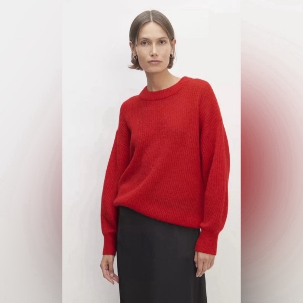 Everlane Alpaca Cocoon Sweater - Red - xs